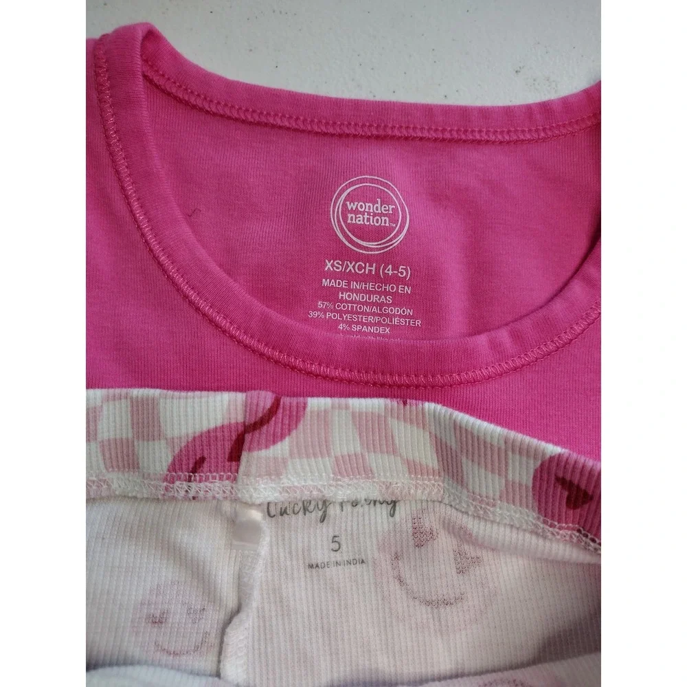 Pink‎ Tank Top and Lucky Daisy Smiley Face Biker Shorts Set Size 5